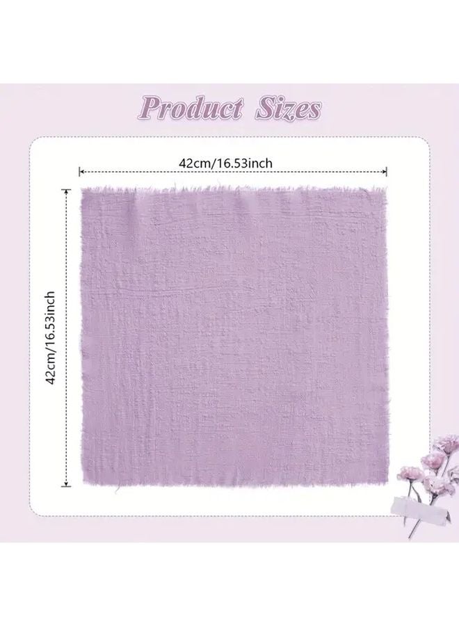 8pcs Purple Cotton Napkins 16.54x16.54 Inch Soft Washable Table Decor for Wedding Party - Image 5