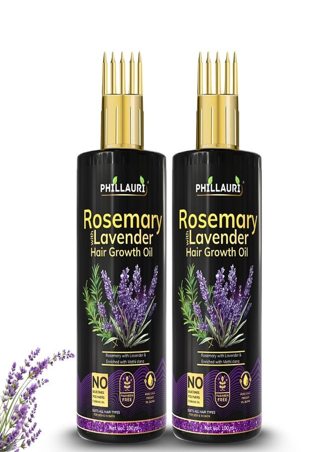 Phillauri زيت إكليل الجبل للشعر | زيت إكليل الجبل لنمو الشعر | يتحكم في تساقط الشعر | زيت للشعر للرجال والنساء | (عبوة من قطعتين) - Image 1