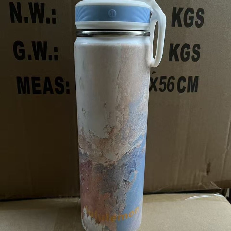 Double Wall Stainless Steel Vacuum Insulated Sports Water Bottle with Straw Lid, 24h Cold Retention, Large Capacity