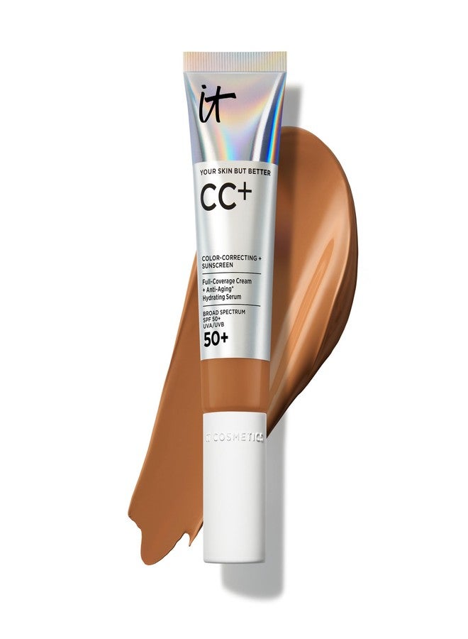 IT Cosmetics CC+ Cream (Neutral Rich) - Natural Full Coverage Foundation With SPF 50+, Color Corrector & Anti-Aging Hydrating Serum, Hyaluronic Acid + Peptides, Lightweight - 1.08 fl oz - Image 1
