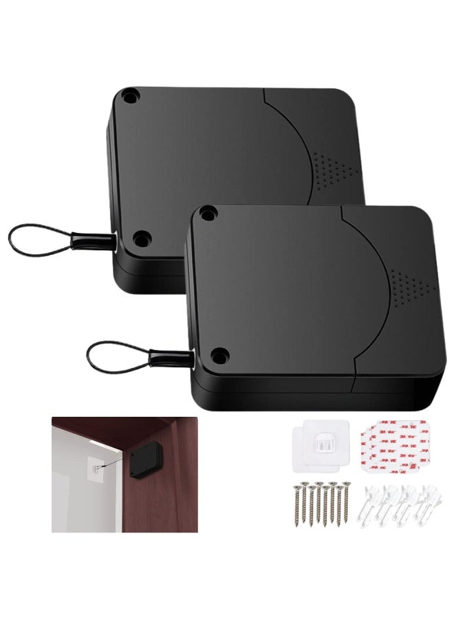 Chabeia 2Pack 1200G Punch-Free Automatic Sensor Door Closer, Multifunctional Drawstring Auto Door Closer for Residential Commercial Bedroom Room Storm - Image 1