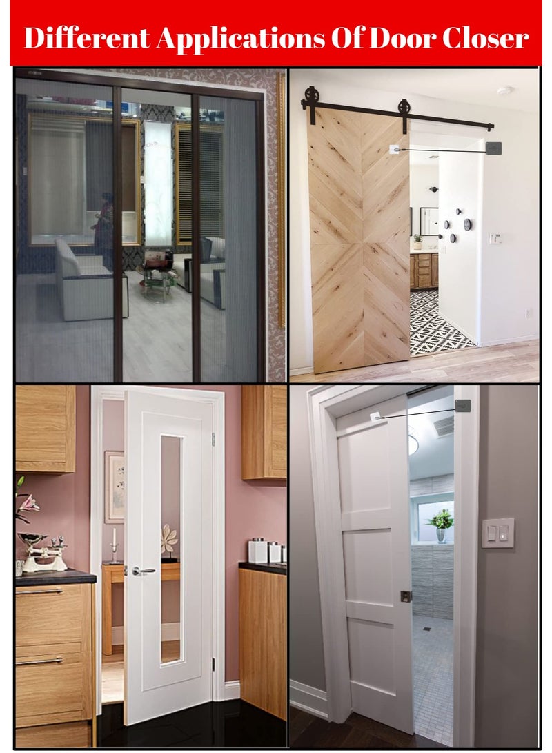 Chabeia 2Pack 1200G Punch-Free Automatic Sensor Door Closer, Multifunctional Drawstring Auto Door Closer for Residential Commercial Bedroom Room Storm - Image 5