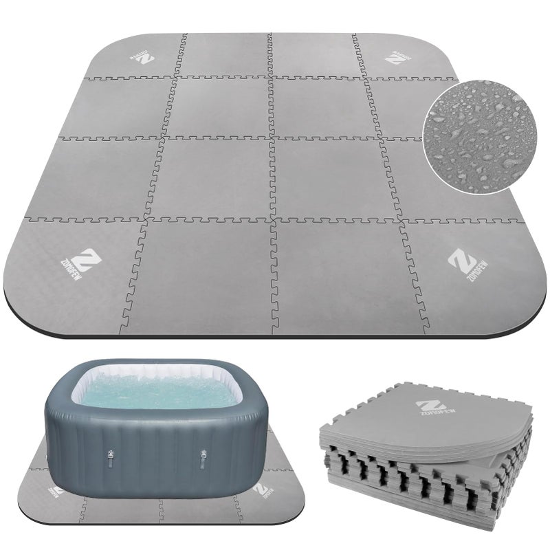 ZOMOFEW 1/2" Thickness 85IN Hot Tub Mat for Inflatable Tub,Hot Tub Pad Foundation, Upgraded Thickened Eva Foam Padding for Outdoor Hot Tubs (Square-Shaped) - Image 1