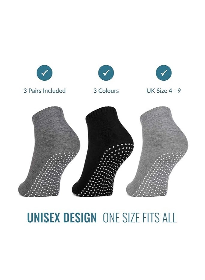DUNISO 3 Pairs Of Full Toe Ankle Anti Fall Grabbing Socks, Anti Slip Yoga Pilates Socks, Martial Arts Fitness Dance Bucket Socks, Anti Slip (Light Grey) - Image 5