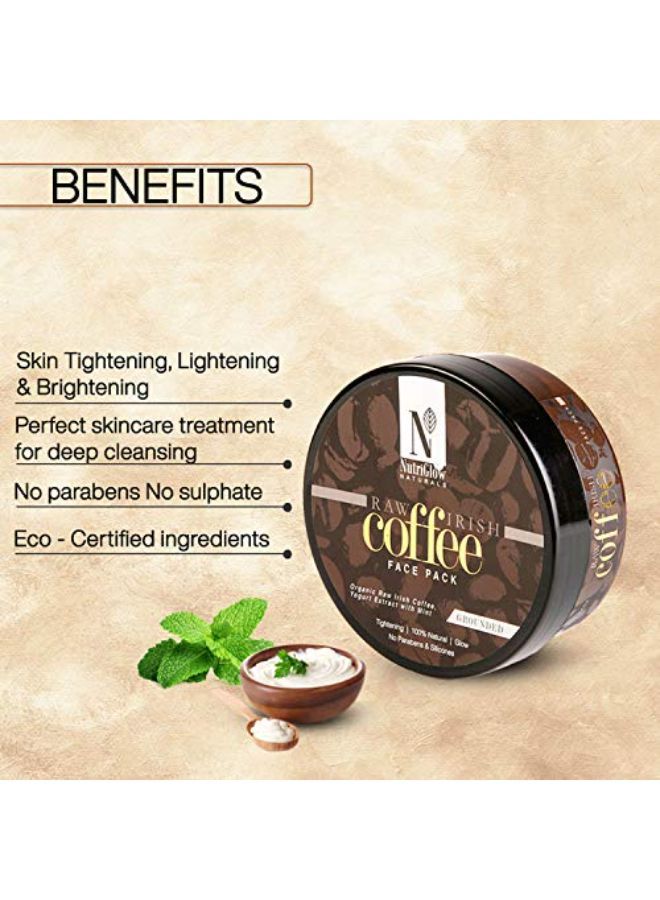 NUTRIGLOW Natural'S Raw Irish Coffee Facial Kit (250 Gm) With Coffee Face Pack (200 Gm)/ Deep Pore Cleanser/Glowing Skin/Tightening Pores/Yogurt Extract With Mint - Image 5