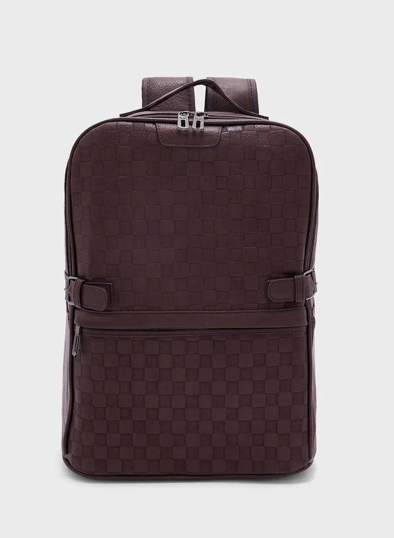 روبرت وود Check Embossed Casual Backpack