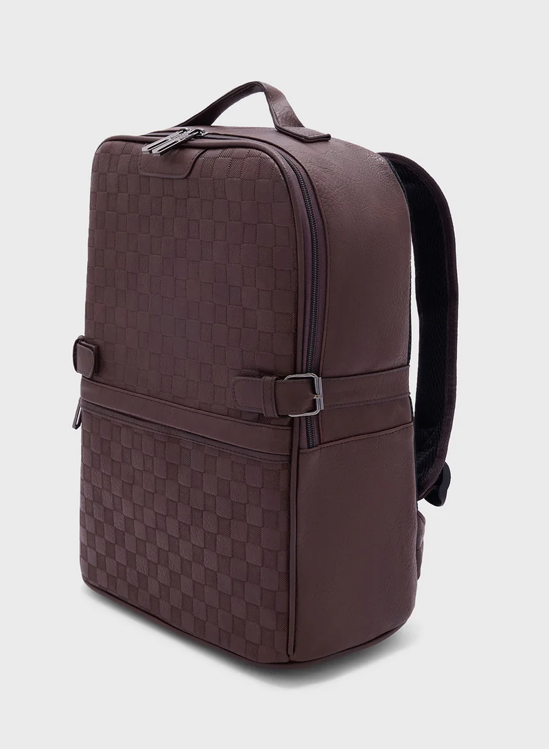 روبرت وود Check Embossed Casual Backpack
