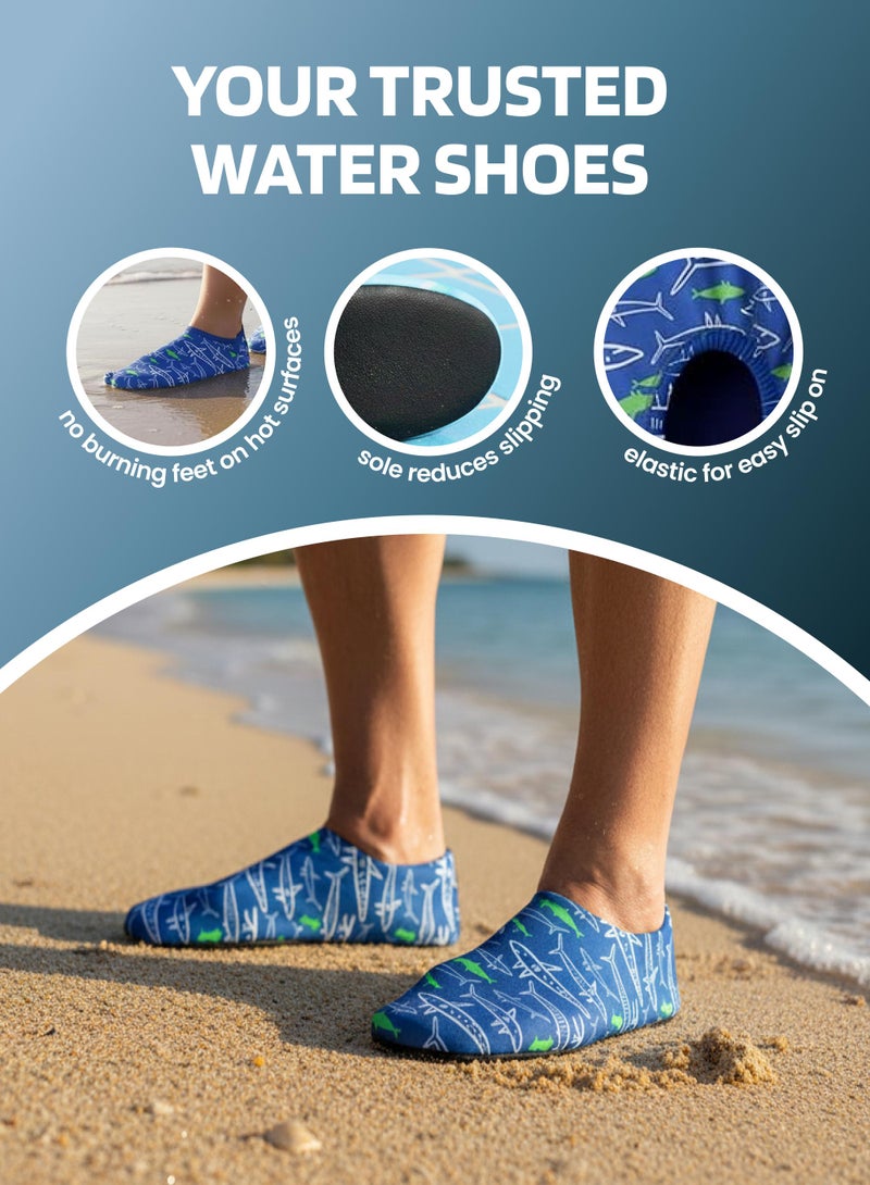 Slipstop jaws Foil Print Adult Non Slip Water and Beach Shoes UPF 50 Plus Sun Protection Lightweight Quick Dry Swim Ready Footwear - Image 3