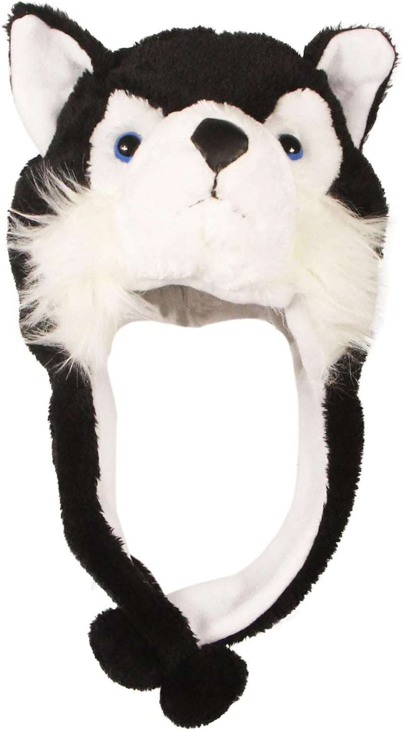 Timiot Cute Plush Animal Character Winter Hat Fun Ski Cap with Detailed Animal Face Long Ear Straps with Pom Pom Ends - Image 2