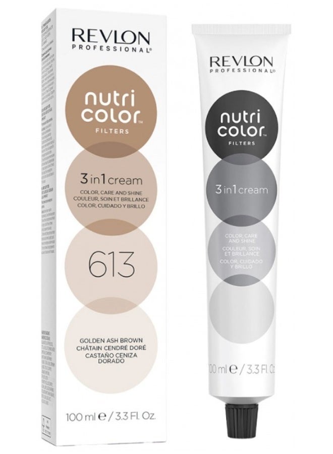 Revlon Professional Nutri Color Filters Soin Crème 3en1 Repigmentant Nutritif 100 ml - Hair color: 613 Châtain Cendré Doré - Image 1