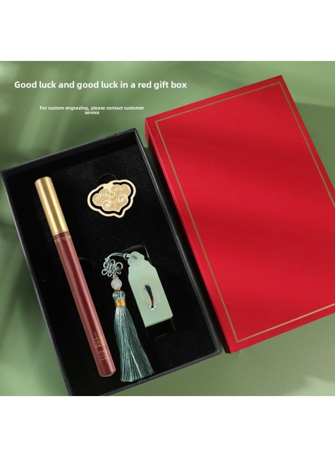 Baby Birth Brush Making Pendant Souvenir Making DIY Homemade Birth Necklace Birth Hair Hundred Days Suit-Color:Good Luck-red Gift Box  - Image 1