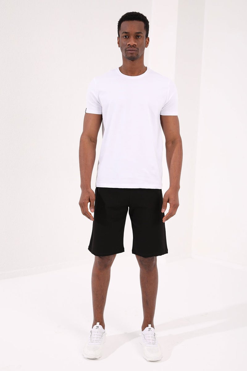 Sport Black Men's Shorts with Text