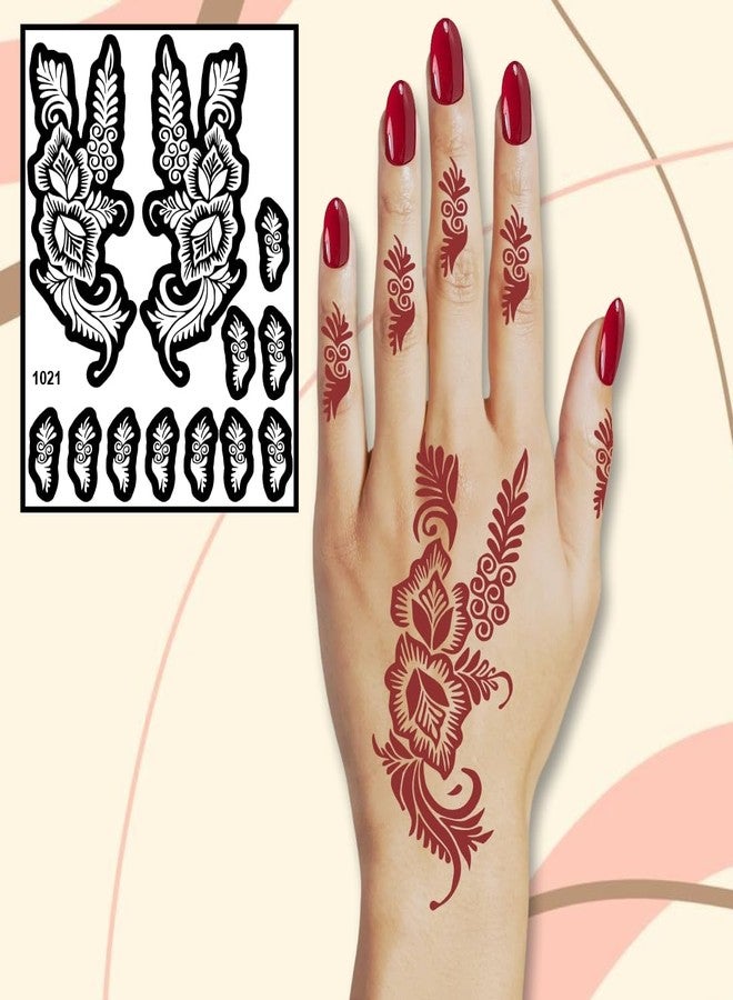 Komstec Simple Design Mehndi Stencil Sticker for Women - Image 5