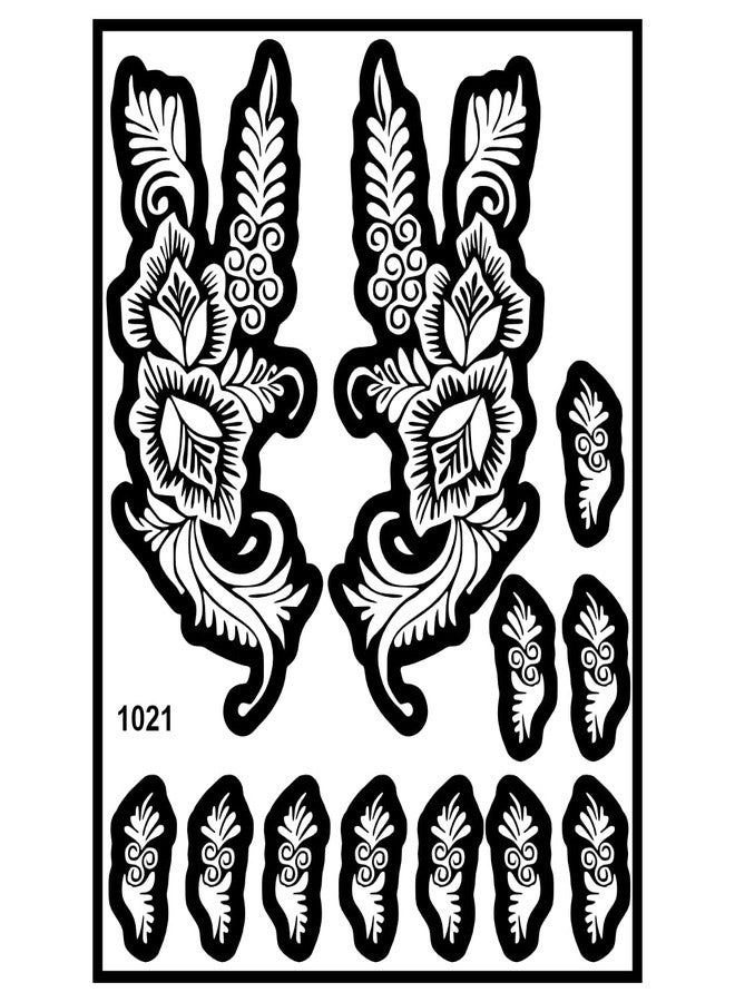 Komstec Simple Design Mehndi Stencil Sticker for Women - Image 2