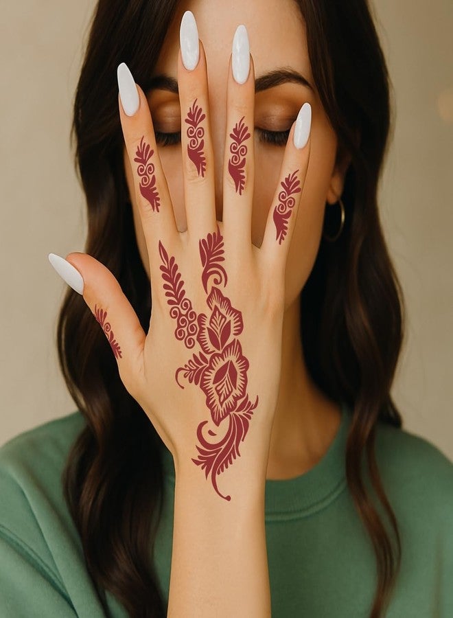 Komstec Simple Design Mehndi Stencil Sticker for Women - Image 4