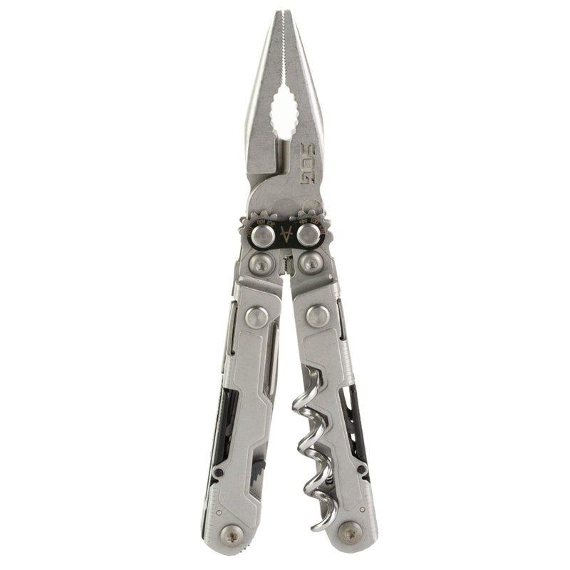 SOG أداة متعددة الاستخدامات الصغيرة SOG PowerLitre مع 19 أداة خفيفة الوزن، أداة مدمجة بطول 5 بوصات مع سكين، مفك براغي، حامل بت سداسي، غسالة حجرية - Image 1