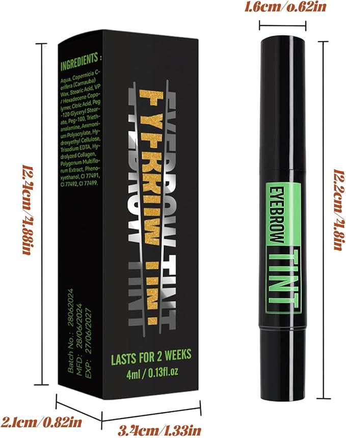 SemiPermanent Eyebrow Tint Waterproof Brow Dye Kit LongLasting Natural Definition Includes Brushes and Brow CardsGentle Brown