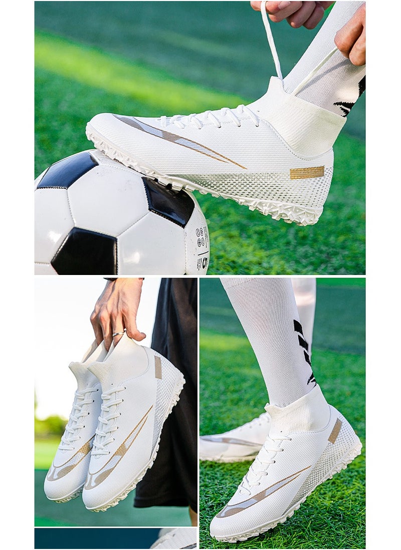 Football Boots Kids Boys Unisex-Adult Football Shoes Sneakers Men's/Women's High Top Non-Slip Trainers Sport Soccer Shoes Soccer Athletics Training Shoes Youth Students (White) - pzsku/Z709C65BF0F567C04B2DAZ/45/_/1713841475/2d2fea20-15f4-4608-9bb5-5400c71c114b