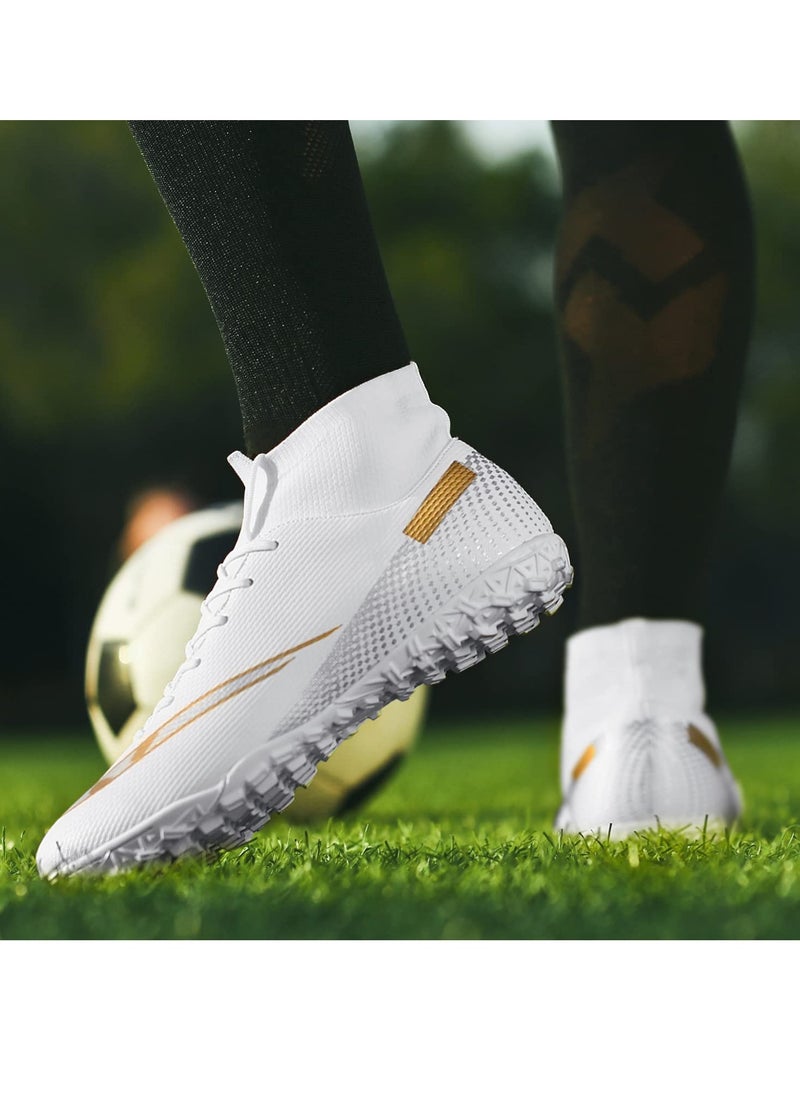 Football Boots Kids Boys Unisex-Adult Football Shoes Sneakers Men's/Women's High Top Non-Slip Trainers Sport Soccer Shoes Soccer Athletics Training Shoes Youth Students (White) - pzsku/Z709C65BF0F567C04B2DAZ/45/_/1713841475/d1b67bcc-61ff-44d6-b24f-3ff4b8180ea9