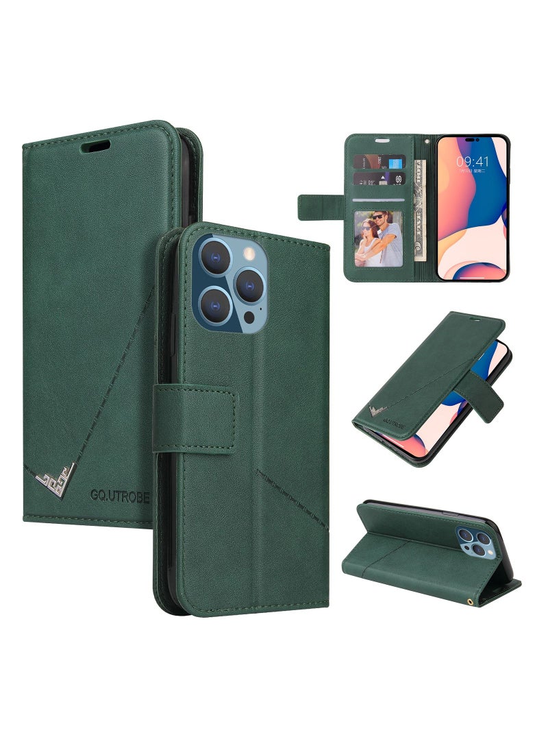 Suteni Flip Cover Leather Protective Hidden Card Slots Phone Case for iPhone - Image 3