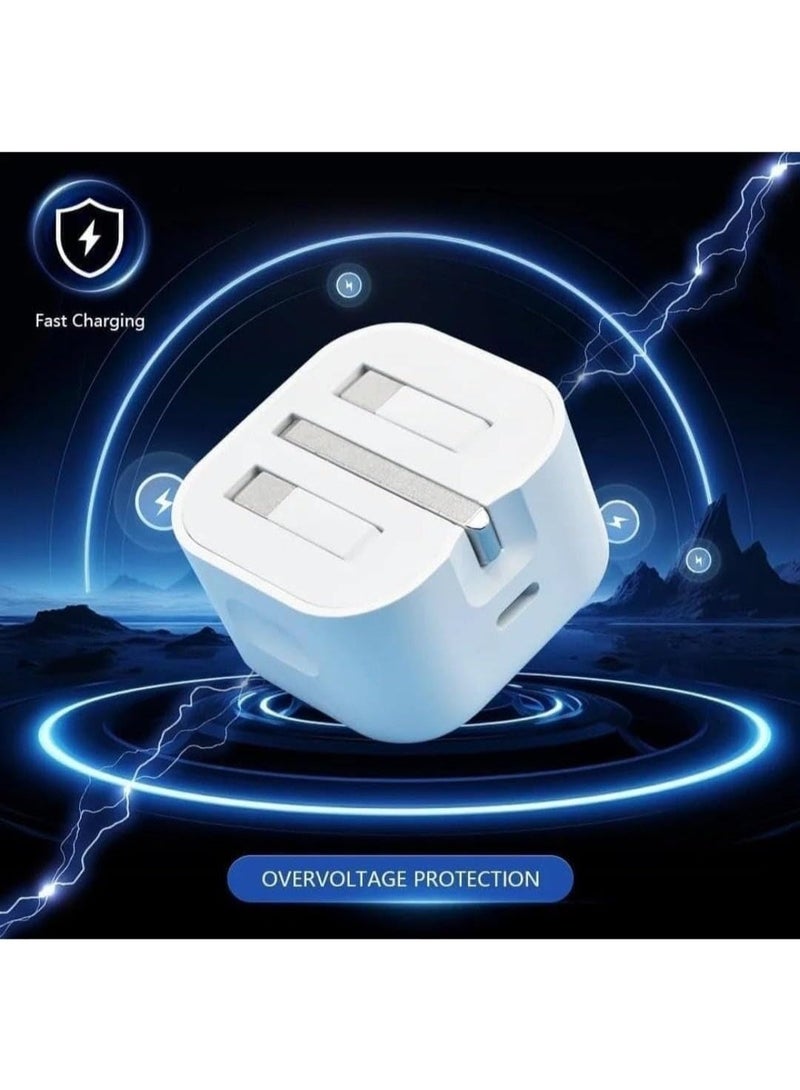 شاحن سريع USB-C بقوة 35 وات مع كابل من النوع C | محول طاقة شحن فائق السرعة لهواتف Android وسلسلة iPhone 15 | قابس حائط من النوع C للشحن السريع PD لجميع أجهزة النوع C - Image 2