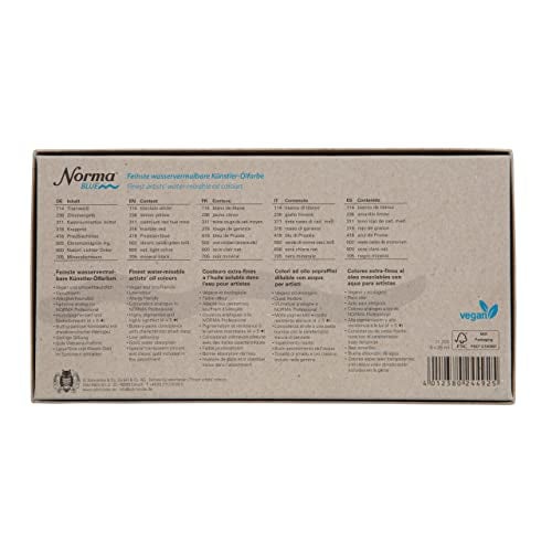 Schmincke - NORMA® Blue, 71200097, cardboard set, 8 x 35 ml, highly pigmented, lightfast, finest water-paintable artists' oil colors, vegan - Image 4