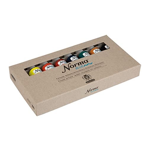 Schmincke - NORMA® Blue, 71200097, cardboard set, 8 x 35 ml, highly pigmented, lightfast, finest water-paintable artists' oil colors, vegan - Image 5