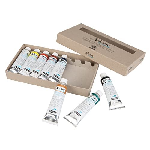 Schmincke - NORMA® Blue, 71200097, cardboard set, 8 x 35 ml, highly pigmented, lightfast, finest water-paintable artists' oil colors, vegan - Image 3