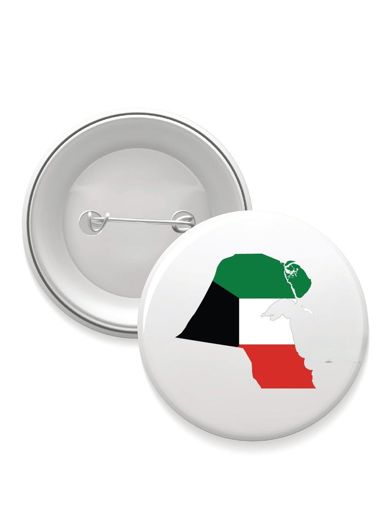 PRINTSHOP4ME Kuwait Button Badge - Lapel Pin for Backpacks and Jackets - Perfect for Events or National Day Celebrations - Image 1