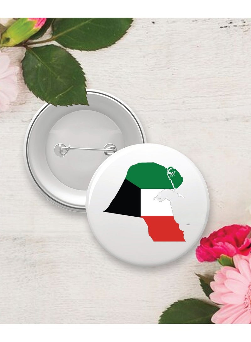 PRINTSHOP4ME Kuwait Button Badge - Lapel Pin for Backpacks and Jackets - Perfect for Events or National Day Celebrations - Image 2