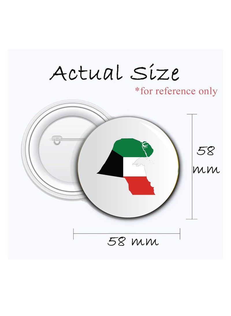 PRINTSHOP4ME Kuwait Button Badge - Lapel Pin for Backpacks and Jackets - Perfect for Events or National Day Celebrations - Image 3