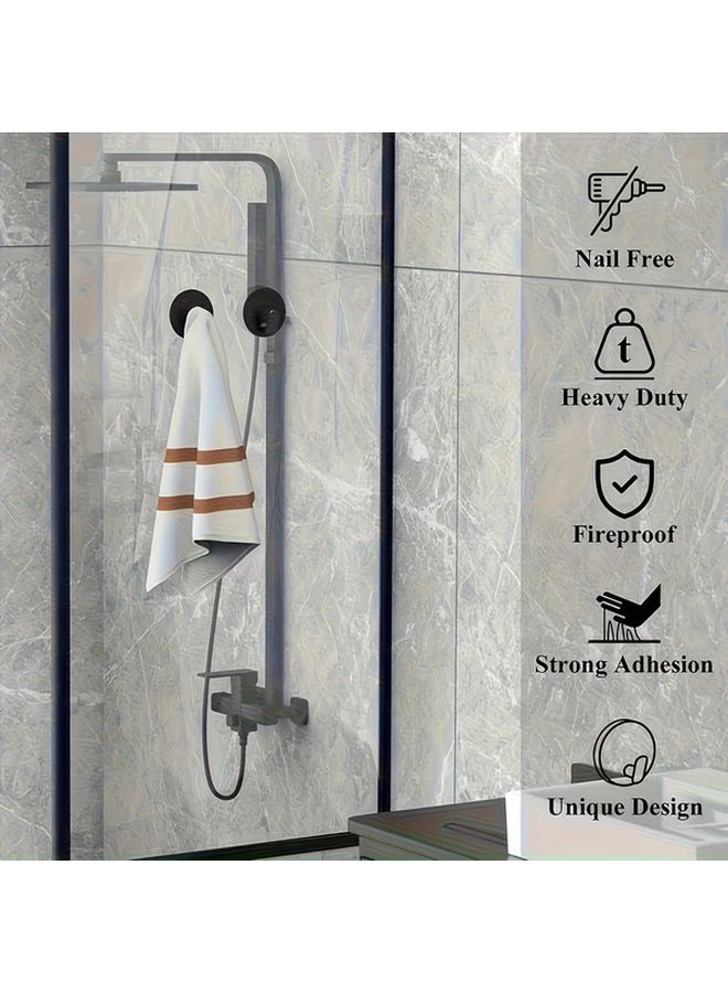 2pcs Heavy Duty Adhesive Wall Hooks No Drill Installation Space Saving Organizer For Bathroom Kitchen - Image 2