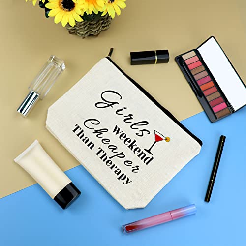 Mikela Girls Weekend Gift Makeup Bag for Her Travel Trip Gift for Best Friends Bestie Cosmetic Bags Friendship Present Christmas Birthday Graduation Present for Women Girls BFF Travel Toiletry Cosmetic Pouch - Image 3