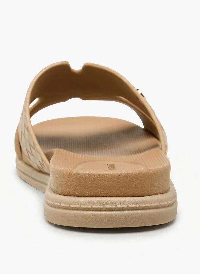 Le Confort BEIGE Women Textured Slide Sandals for Women | Best Price UAE