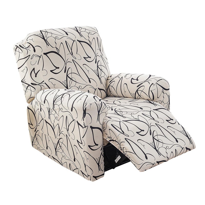 KRFOONN Stretch Recliner Slipcovers Printed Recliner Chair Covers 4-Piece Lazy Boy Chair Covers Non Slip Reclining Furniture Protector Sofa Couch Cover with Storage Pocket for Living Room, ColorA56 - Image 1