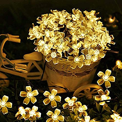 Desidiya® 16 Flower LED Curtain String Window Lights Indoor/Outdoor Decoration for Diwali, Christmas, Wedding, Party, Home, Patio Lawn Corded Electric (Warm White - Pack of 1) - Image 1