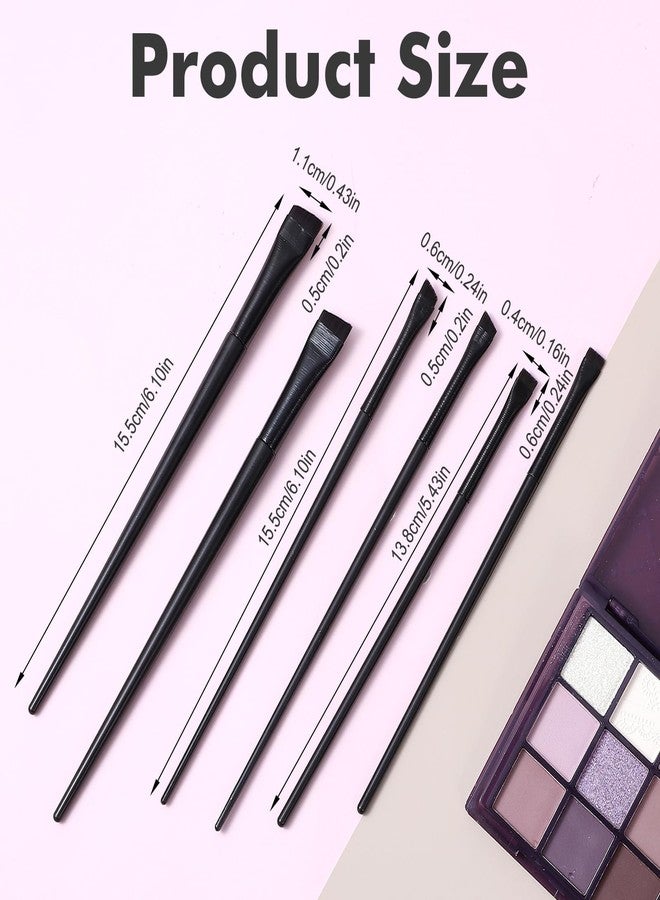 Shimmeroo 15Pcs Angled Eyebrow Brush Eyeliner Brush Flat Brushes Set - Image 2