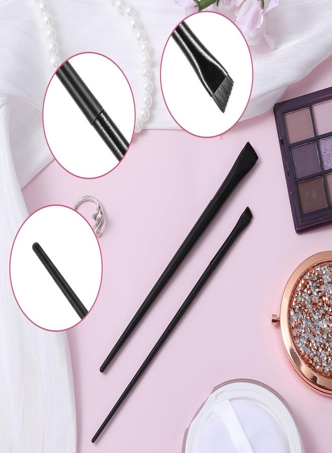 Shimmeroo 15Pcs Angled Eyebrow Brush Eyeliner Brush Flat Brushes Set - Image 3