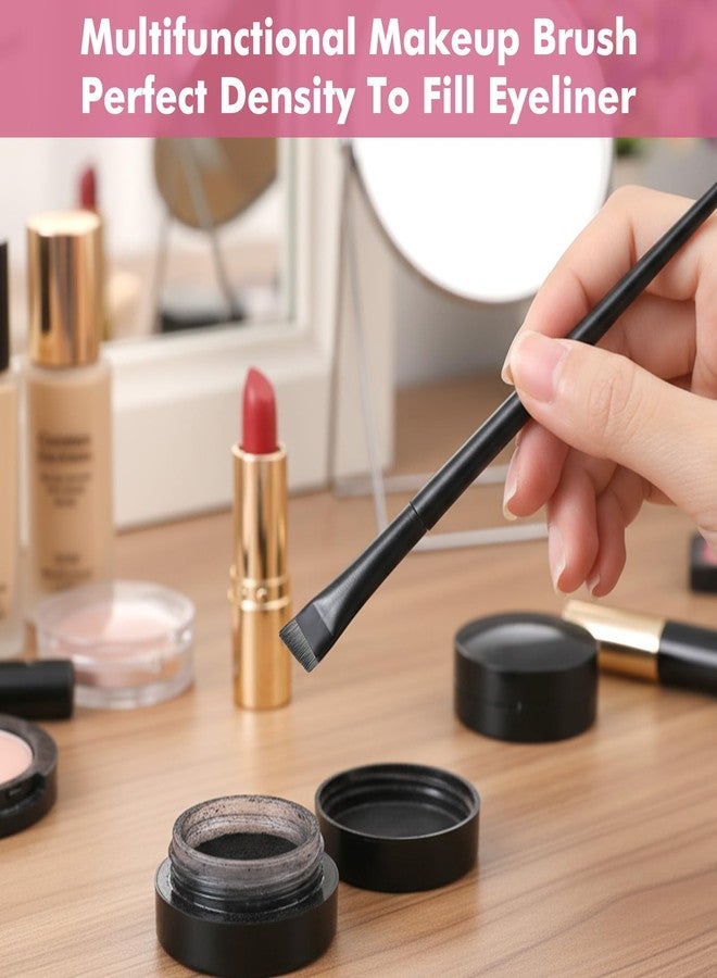 Shimmeroo 15Pcs Angled Eyebrow Brush Eyeliner Brush Flat Brushes Set - Image 5