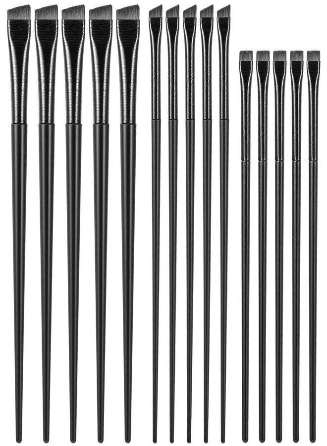 Shimmeroo 15Pcs Angled Eyebrow Brush Eyeliner Brush Flat Brushes Set - Image 1