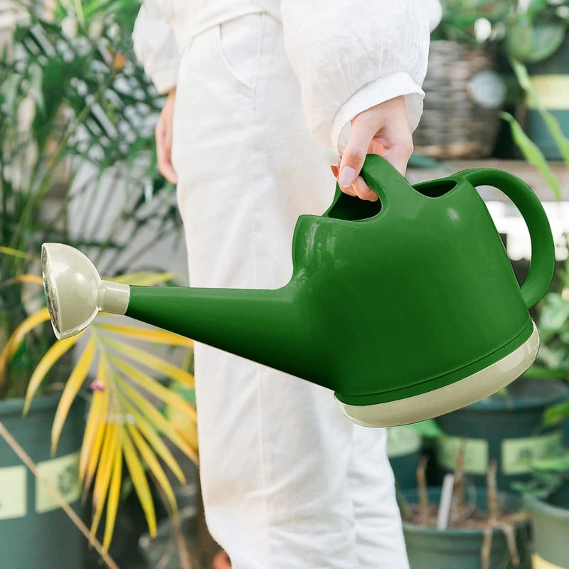 MAKINGTEC Watering Can with Sprinkler Head, 1 Gallon Plant Watering Can Long Stem Spout for House Indoor Plant Outdoor Flower Decorative Modern Garden Pot (4L, Coffee Green) - Image 4
