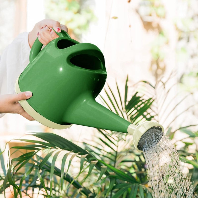 MAKINGTEC Watering Can with Sprinkler Head, 1 Gallon Plant Watering Can Long Stem Spout for House Indoor Plant Outdoor Flower Decorative Modern Garden Pot (4L, Coffee Green) - Image 3