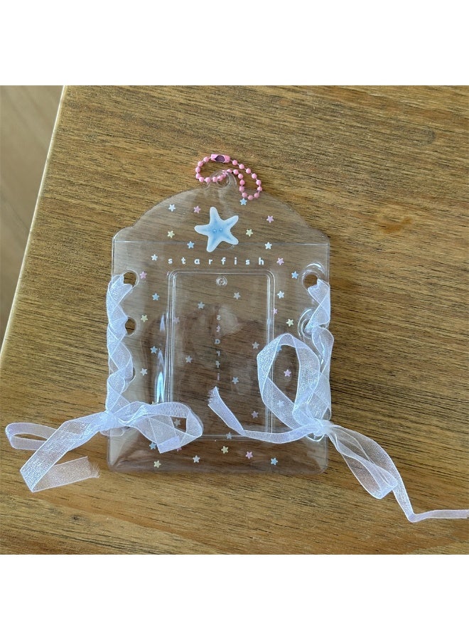 NIBEMINENT 1 - Piece Dreamy Lace Strap Marine Life Kpop Photo Card Holder Pendant Key Chain ID Badge Holder ID Card Holder Photo Card Protector for School ID Office ID Access Card for Women Girls - Image 1