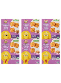 Earth's Best Earth's Best Organic Kids Snacks, Sesame Street Toddler Snacks, Organic Letter of the Day Cookies for Toddlers 2 Years and Older, Oatmeal Cinnamon, 5.3 oz Box (Pack of 6)  - Image 1