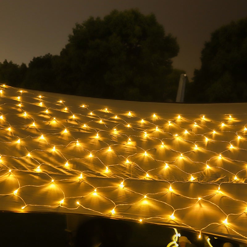 Outdoor Waterproof LED Fishing Net Light Colorful Light Flashing Light  Holiday Courtyard Greening Decoration All over the Sky Star Grid Light String - Image 5