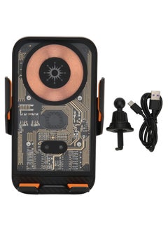 Wireless Car Charger Transparent Shell 360° Rotatable Bracket Touch Button Intelligent Sensor Phone Holder C10