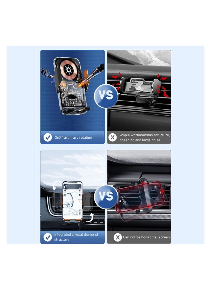 Generic - Wireless Car Charger Transparent Shell 360° Rotatable Bracket Touch Button Intelligent Sensor Phone Holder C10 - Image 1