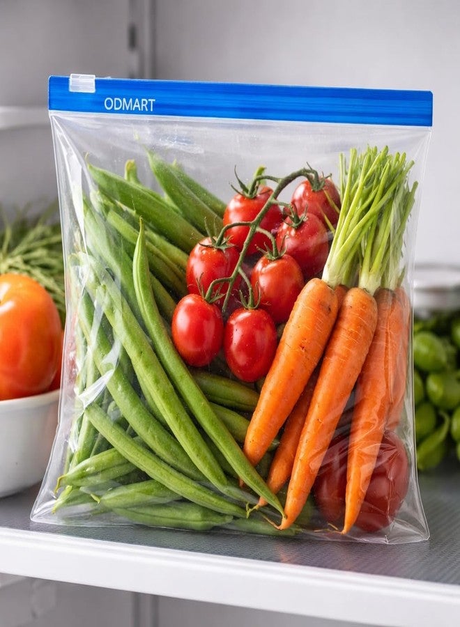 ODMART Reusable Zip Lock Storage Bags 9 x 10 Inch – Transparent Zipper Bags for Food, Vegetables & Fridge Storage, Multipurpose Kitchen Organizer LDPE Storage Pouches (Medium) (30) - Image 2