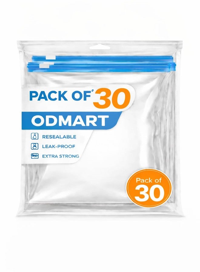 ODMART Reusable Zip Lock Storage Bags 9 x 10 Inch – Transparent Zipper Bags for Food, Vegetables & Fridge Storage, Multipurpose Kitchen Organizer LDPE Storage Pouches (Medium) (30) - Image 4
