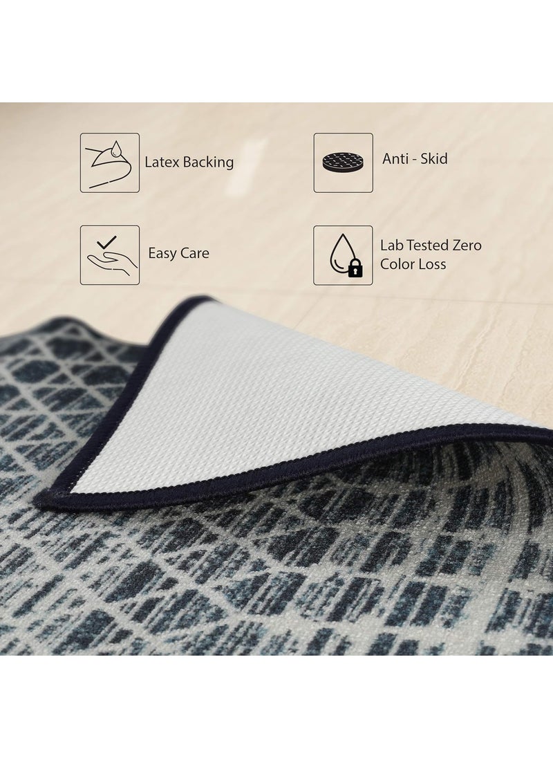 Status Contract Status Contract 3D Printed Perfect Rugs for Living Area | Rug and for Bedroom |Rug and for ining Table Rug Floor with Anti Slip Backing (22 x 55, Grey White)  - Image 3